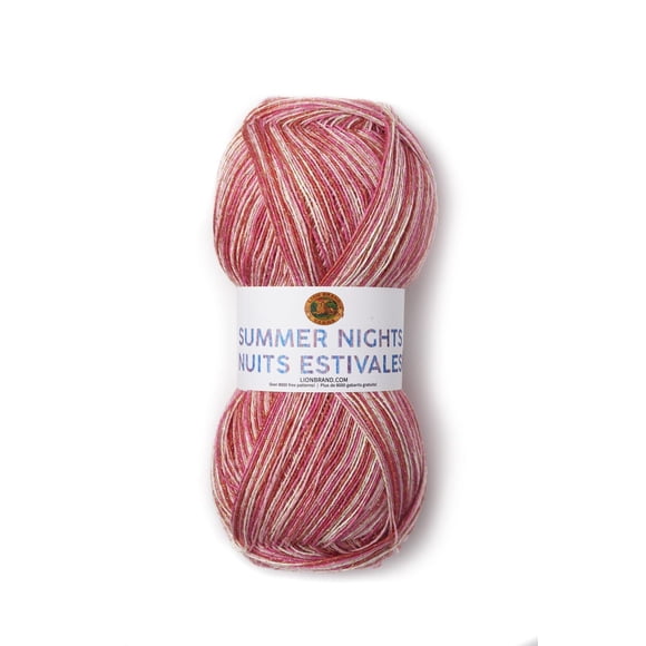 Lion Brand Yarn 511-304 Summer Nights Bonus Bundle Tropical Punch Metallic Yarn