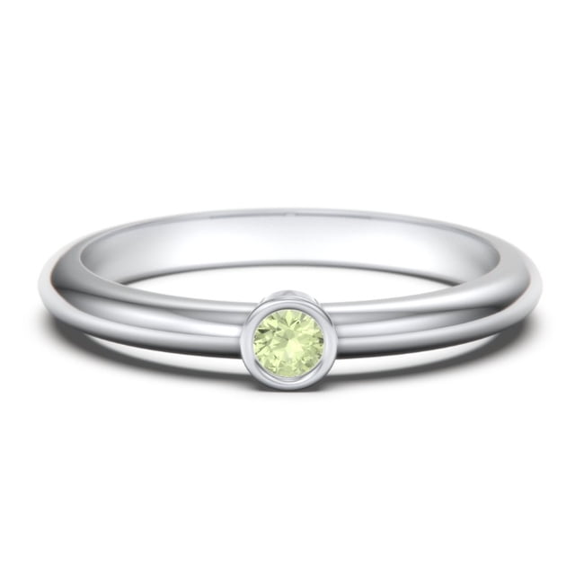 Bague Classique à Pierre de Naissance Sertie Clos - Péridot (Août)