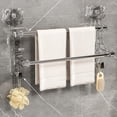 thumbnail image 4 of Kadlawus Double Rod Towel Rack for Bathroom, Retractable Suction Cup Towel Holder, Punch Free Plastic Storage Rack for Towels, Washcloths, 4 of 6