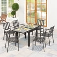 thumbnail image 2 of Outsunny Aluminum Frame Extendable Outdoor Dining Table with Tempered Glass Top, Clear (1 Count), 2 of 10
