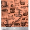 thumbnail image 1 of Soimoi Poly Georgette Fabric Burger,Cupcake & Cups Print Sewing Fabric Yard 52 Inch Wide, 1 of 3