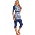 thumbnail image 1 of KXCFCYS Maillot de Bain Modeste à Manches Courtes Burkini Islamique Hijab pour Femmes, 1 of 7