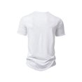 thumbnail image 2 of Kmbangi Men's Casual Shirt Short Sleeve Round Neck Buttons Solid Loose Party Street Spring Summer Tops, 2 of 9