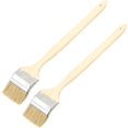 thumbnail image 1 of 2 Pcs 3 Inch 75mm Long Wood Handle Metal Ferrule Bent Paint Brush Radiator Brush Beige, 1 of 4