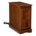 thumbnail image 1 of Linon Bartow Multi Function Storage Side Table Charging Station in Hazelnut Wood, 1 of 15