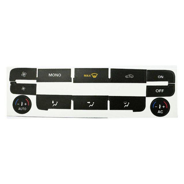 Autocollant de Réparation de Bouton de Climatiseur de Voiture Argent (C) Noir pour Ford AC S-Max/Mondeo