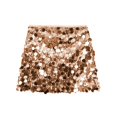 thumbnail image 4 of GZWYHT Jupes pour Femmes, Mini Jupe à Sequins Taille Haute Ajustée Décontractée Jupe Courte à Sequins, Jupes d'Été, Robe Dorée, Jupes Taille Haute L, 4 of 4