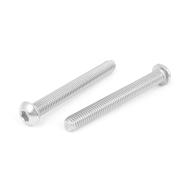 Unique Bargains M8x70mm 304 Stainless Steel Hex Socket Countersunk Round Head Screw Bolts 2PCS