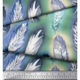 thumbnail image 2 of Soimoi Poly Georgette Fabric Leaves & Feather Decor Fabric Printed Yard 42 Inch Wide, 2 of 3