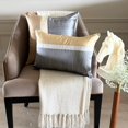 thumbnail image 4 of Cushion Cover Sofa, Gold & Grey 14"x14" (35x35 cm) Pillow Covers, Silk Color Block Patchwork Throw Pillows For Sofa, Patchwork Pattern Modern Style - Splendour Gold, 4 of 10