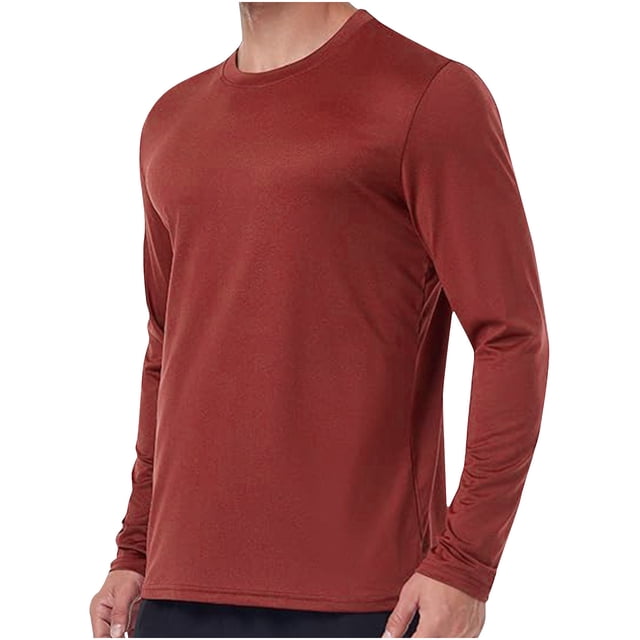 Ohufall Men's Sun Protection Shirts UV SPF 50+ Long Sleeve Rash Guard Fishing Running Quick Dry Lightweight Tees Top