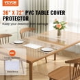 thumbnail image 2 of VEVOR Clear Table Cover Protector, 36" x 72" Table Cover, 1.5 mm Thick PVC Plastic Tablecloth, Waterproof Desktop Protector for Writing Desk, Coffee Table, Dining Room Table, 2 of 9