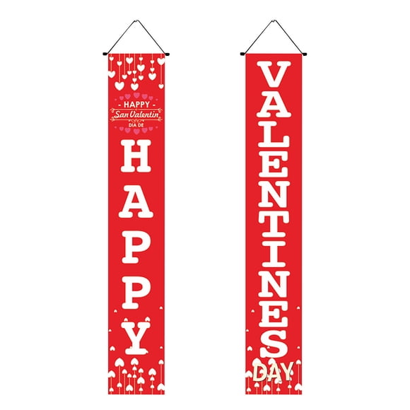 Aqestyerly Décoration Romantique de la Maison, Couplet de Porche de la Saint-Valentin, Bannière de Rideau de Maison, Drapeau à Tirer, Décoration de Vacances, Décoration de la Maison