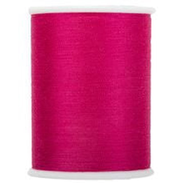 Coats & ClarkTM Fil Tout Usage 100 % Polyester, Bobine de 300 Yards en Rose Vif, Fil de Polyester corespun de Poids Moyen pour des Coutures Solides et Durables dans les Vêtements et la Déco de la Maison, Convient à la Couture à la machine Ou à la Main sur des Tissus Légers à Moyens, Montré en Gros Plan à l'Avant avec des Extrémités de Bobine Blanches.