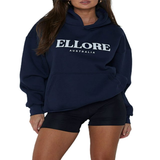 Femmes Printemps Automne Sweat à Capuche à Manches Longues Lettre avec Poche
