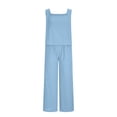 thumbnail image 5 of zanvin Ensembles 2 Pcs pour Femmes, Ensemble Décontracté 2 Pcs pour Femmes en Lin avec Short, Haut Sans Manches, Veste, Haut/chemise Sans Manches à Col Ras du Cou, 5 of 5
