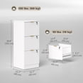 thumbnail image 3 of HOMCOM 3 Drawer File Cabinet Fluted Vertical Filing Cabinet with Lock White, 3 of 10