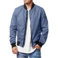 thumbnail image 1 of Faithtur Men's Bomber Flight Jacket Casual Patchwork Fall Winter Coats Zipper Closure Outwear, 1 of 5
