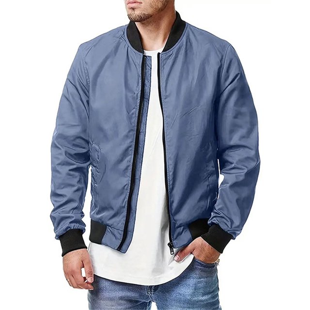 Faithtur Men's Bomber Flight Jacket Casual Patchwork Fall Winter Coats Zipper Closure Outwear