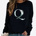 thumbnail image 2 of Pompotops Hiver Femmes Décontracté Manches Longues Hauts Dames Imprimé Chandail Blouse T-Shirt Chandail Liquidation, 2 of 4