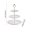 thumbnail image 3 of HCBY European-Style Dessert Stand, 3-Tier Multi-Purpose Snack Tray, Luxury Gold Rim Candy Dish, Space-Saving Tabletop Fruit Bowl for Coffee Table Living Room Party Decor, 3 of 6