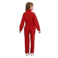 thumbnail image 2 of inhzoy Salopette à Manches Longues pour Filles, une Pièce, Fermeture Éclair devant avec Grandes Poches, Rouge 8, 2 of 7
