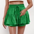 thumbnail image 2 of Yuyuzo Shorts for Women Drawstring Waisted Double Layered Ruffle Shorts Casual Flowy Summer Beach Shorts, 2 of 7