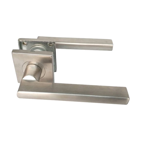 Riwcyla Door Handle Square Entry Door Lock Stainless Steel 3 Lever Handle Lock No Key Wear,resistant for Hallway Closet and Laundry Doors Indoor Passage Door Easy Installation