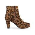 thumbnail image 3 of Unique Bargains Bottines à Talon pour Femme à Enfiler à Glissière Bout Rond Léopard (Taille 7,5), 3 of 7