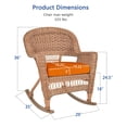 thumbnail image 4 of Jeco Wicker Rocker Chair in Black with Brown Cushion (Set of 2), 4 of 8