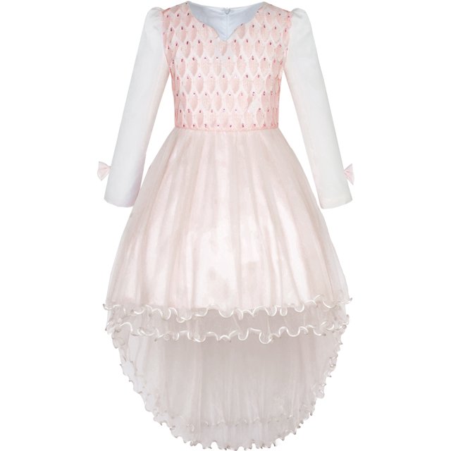 Flower Girls Dress Lace Hi-lo Wedding Pageant Party 14 Years