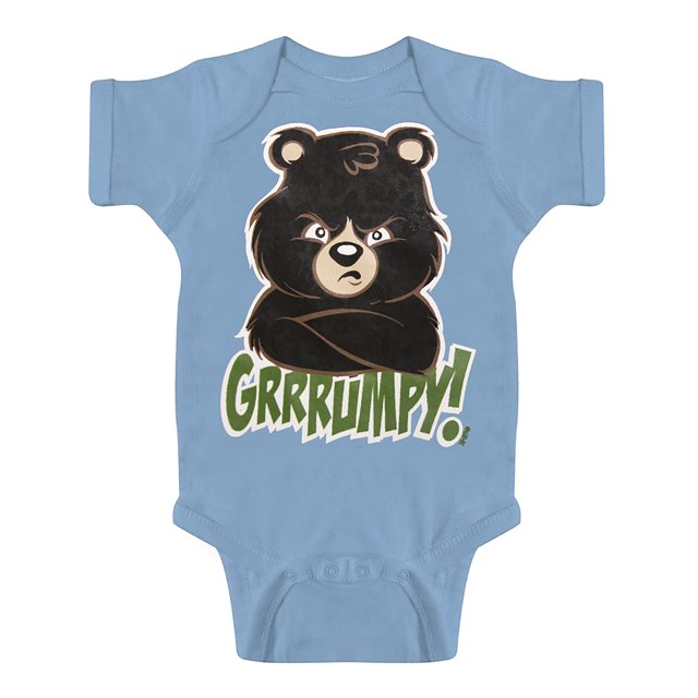 Justaucorps Ourson Grrrumpy pour Tout-Petits - Bleu Pâle - 6 Mois
