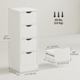 thumbnail image 3 of HOMCOM Armoire de Salle de Bain à 4 Tiroirs, Armoire de Rangement Étroite, Blanc, 3 of 8