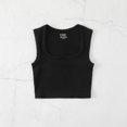 thumbnail image 1 of LYMAYTER Women's Square Collar Tank Summer Tight Ribbed Crop Tops Casual Basic Shirt for S-L, 1 of 10