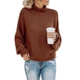 thumbnail image 2 of IROINID Chandail à Col Roulé pour Femmes Couleur Unie Décontracté Mi-Longueur Manches Longues Hauts Tricotés, 2 of 5