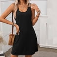 thumbnail image 5 of Liquidation d'Été 2025! Robe pour Femme Grande Taille, Liquidation de Robes d'Été pour Femmes, Robe d'Été Sans Manches à Col Rond Unie Décontractée et Tendance pour Femme, 5 of 5