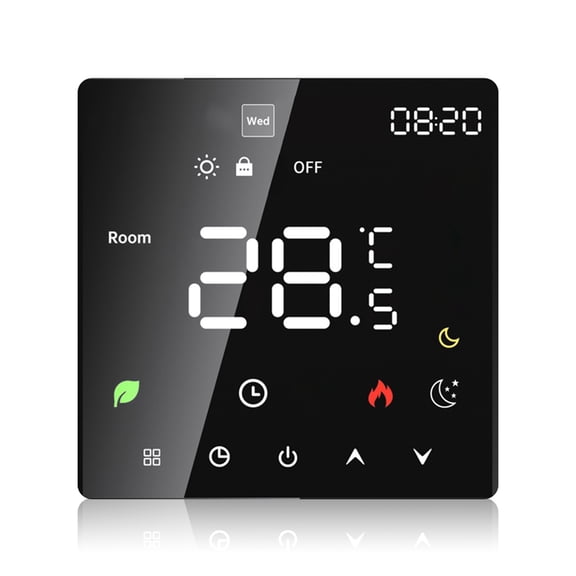 Riwcyla Smart Thermostat for Home Touchscreen Programmable Temperature Control IP20 Protection Auto/Manual Mode Digital Thermostat for 3A Water Underfloor Heating