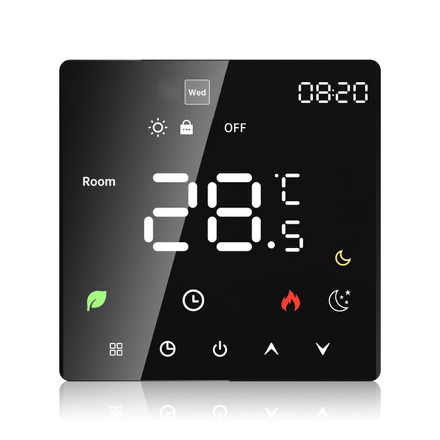 Thermostat Intelligent pour la Maison, Écran Tactile, Contrôle de Température Programmable, Protection IP20