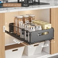 thumbnail image 2 of 1pc/2pcs Pull Out Cabinet Organizer Expandable Slide Out Kitchen Drawers with Adhesive Film Under Sink Cabinet Storage Shelf Storage Basket, 2 of 5