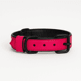 thumbnail image 1 of Dog Collar. Handmade Genuine Leather Dog Collar – Pink with Black Inner Liner, Adjustable Buckle. Buddies Collars, 1 of 5