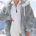 thumbnail image 2 of CEHVOM Veste à Capuche Zippée en Peluche Chaude pour Femmes Grande Taille Hiver, 2 of 5
