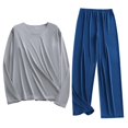 thumbnail image 2 of Weiqiqre Ensemble de Sport pour Hommes, Mode Décontractée, Couleur Unie, Col Rond, Manches Longues, Extensible, 2 of 3