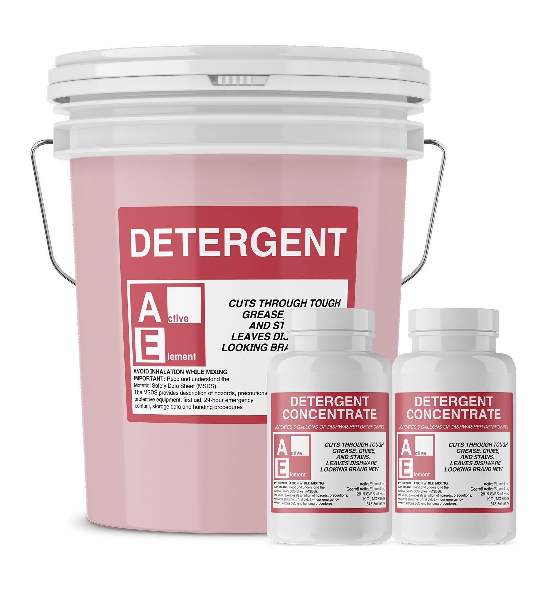 Active Element Commercial Dishwasher Detergent - Active Element - Makes Twelve 5 Gallon Pail (12-pack) - Industrial Dish Detergent - For High and Low Temp Dishwasher Machine