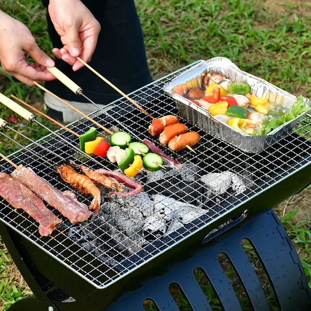 HOZADOIE Stainless Steel Barbecue Mesh Kitchen & Dining Barbecue Net Stainless Steel Grill Net Flat Grill Net Outdoor Barbecue Net Rack Suitable for Home Family Gatherings Outdoor Picnic