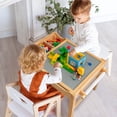 thumbnail image 2 of Costway Table de Jeu Multi-Activités pour Enfants, Bureau en Bois pour Blocs de Construction avec Rangement, Rouleau de Papier, 2 of 10