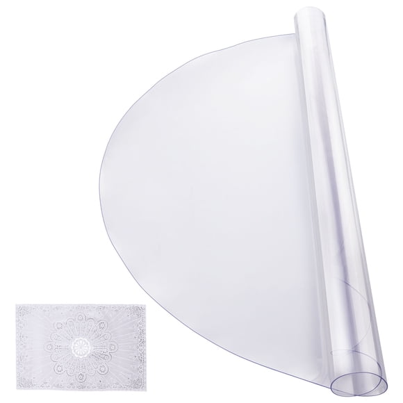 KFFKFF Clear PVC Table Cover, Dimensions 42 x 42 Inches, Thickness 2.0 mm, Round Table Protector, Resistant to Water and Simple to Clean, Ideal for Office Desk, Dining Room Table, Dresser