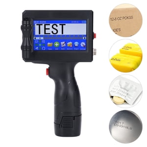 Handheld Inkjet Printer,2 12.7mm Height Adjustable Handheld Inkjet Printer,4.3 Inch Touchscreen  Connection Portable Inkjet Printer with Cartridge