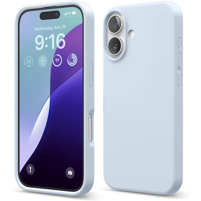 KOMI Compatible with iPhone 16 Pro Max Case, Premium Liquid Silicone Case, Full Body Protective Cover, Shockproof, Slim Phone Case, Anti-Scratch Soft Microfiber Lining, 6.9 inch Light Blue