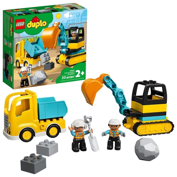 LEGO DUPLO Construction Truck & Tracked Excavator 10931 Building Toy (20 Pieces)