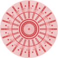thumbnail image 1 of Ahgly Company Tapis Rond Lavable en Machine Intérieur Transitionnel Rose Clair, 6 Pieds Rond, 1 of 7